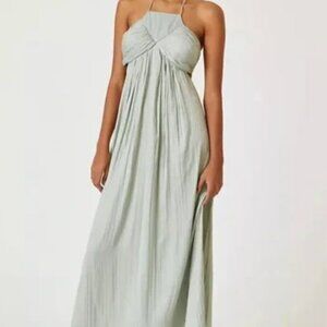 Anthropologie Large Mint Greek Goddess Maxi Dress
